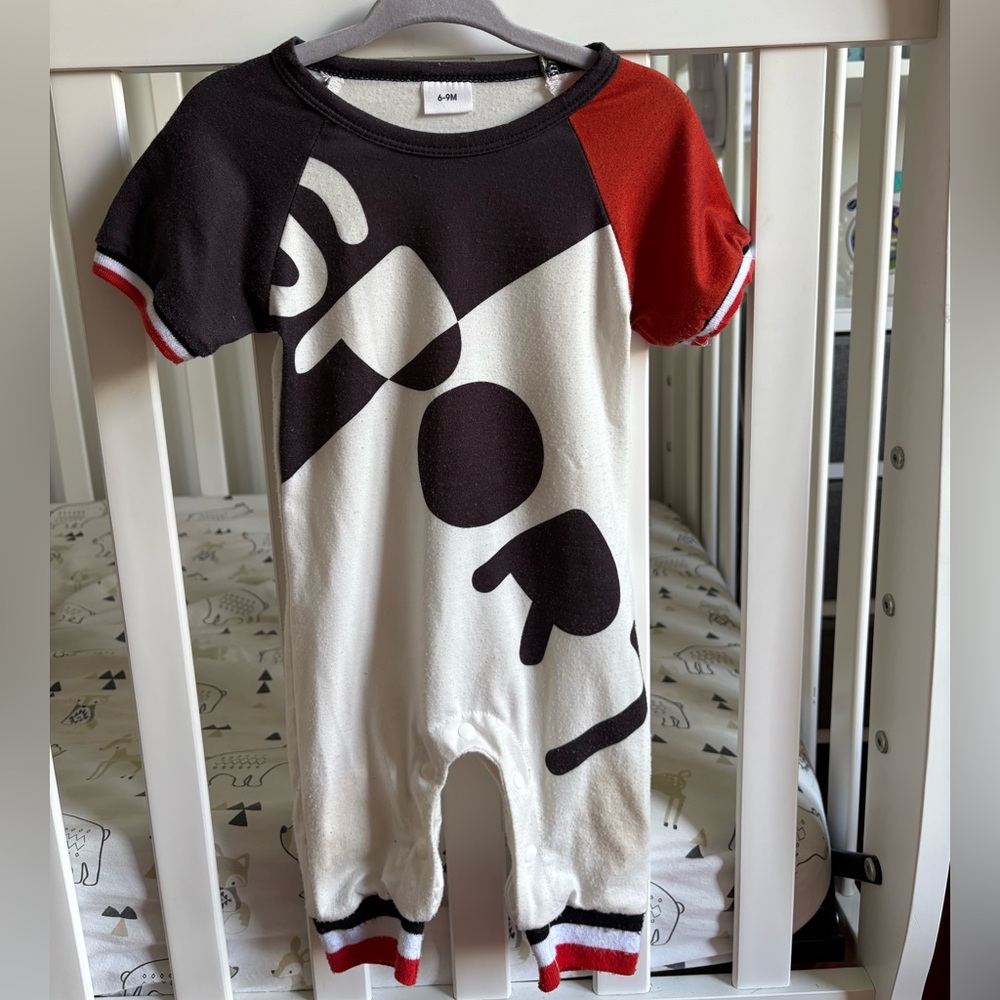 ⚽️🏀 PatPat Sporty Kids Bodysuit - Black, Red, and White